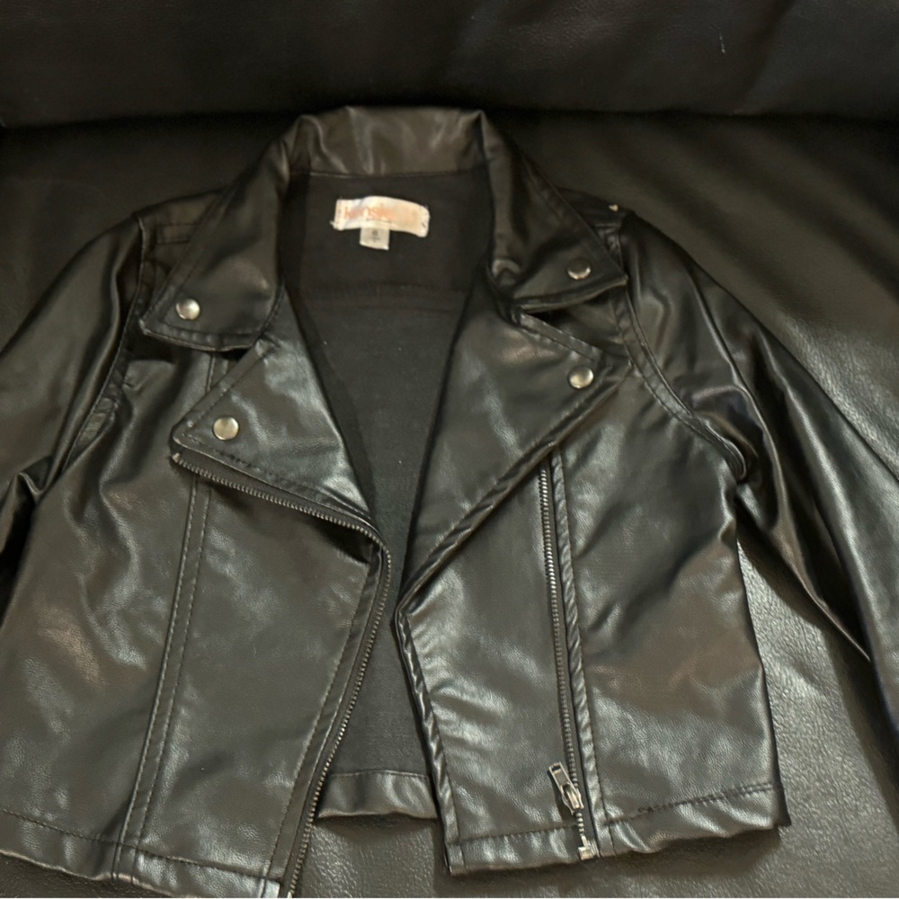 GIRLS MOTO FAUX JACKET